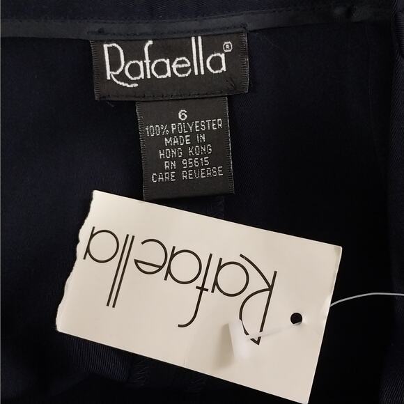 NWT! RAFAELLA! NAVY MICROFIBER, FLAT FRONT, HIGH WAIST, STRAIGHT SLACKS! SZ 6 - Picture 6 of 8